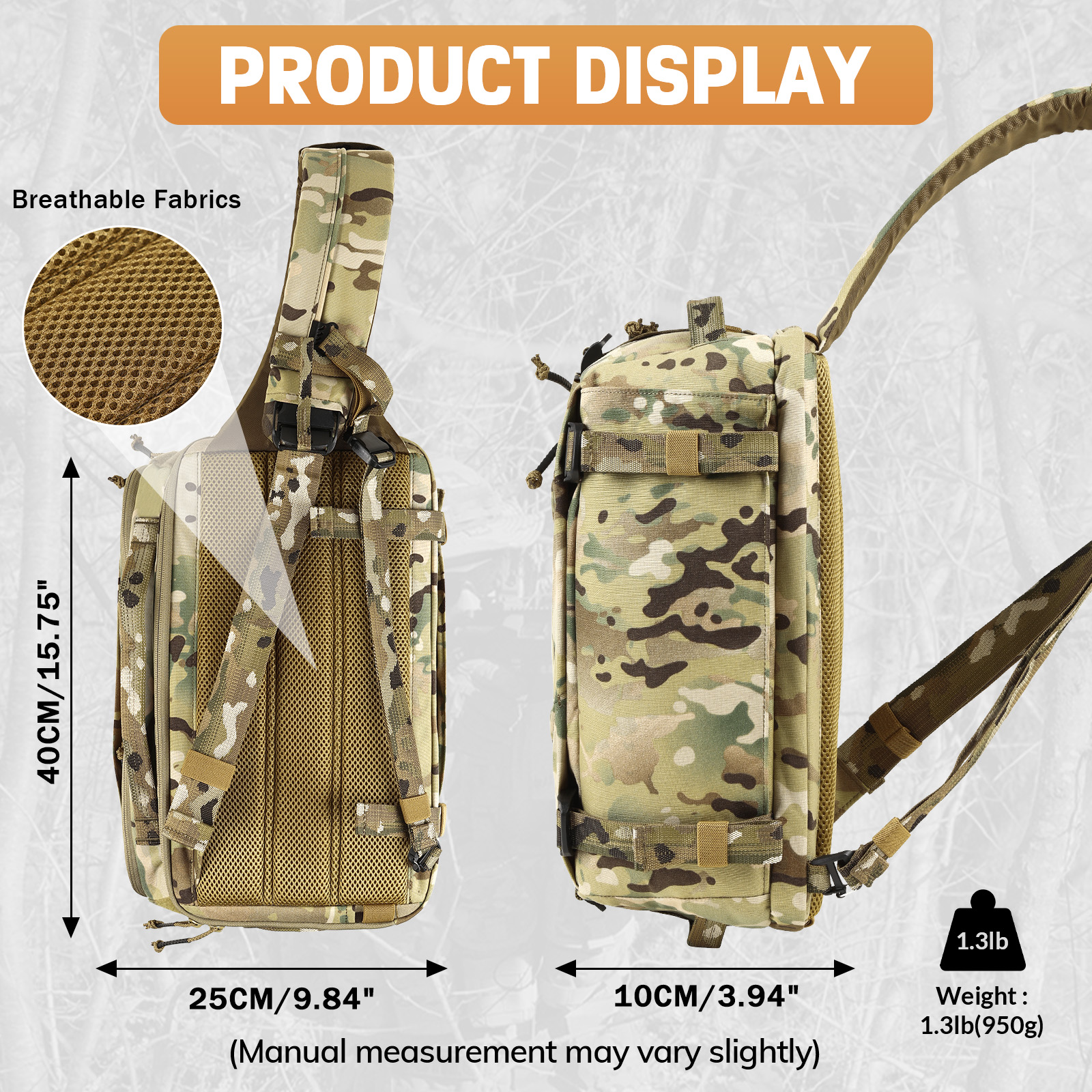 VOTAGOO 13L Tactical Sling Bag - Edc Concealed Carry Sling Bag recension och pris