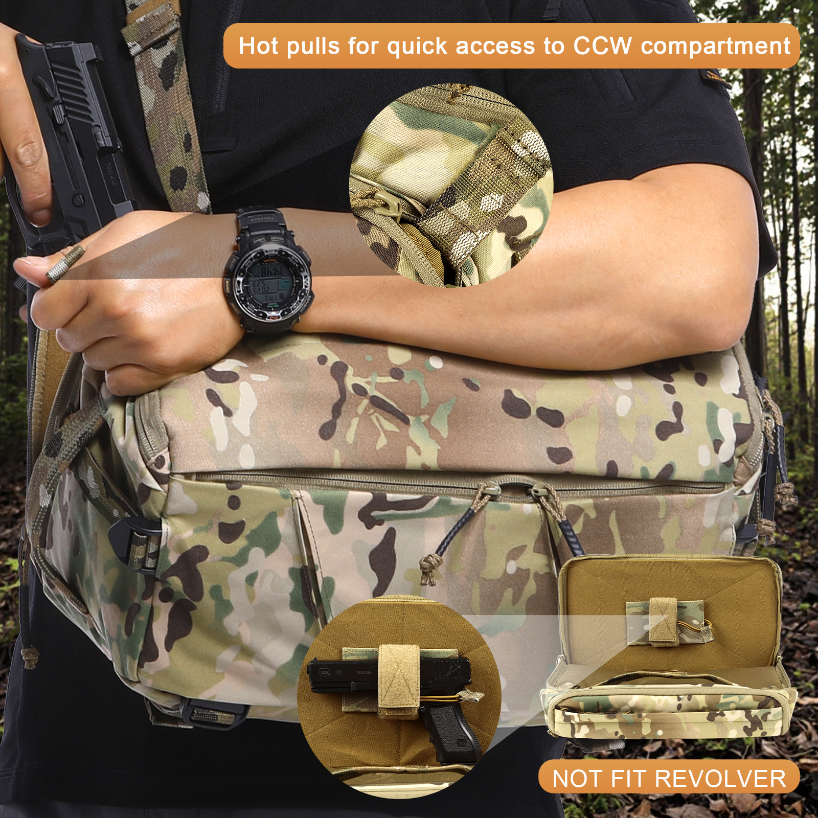 VOTAGOO 13L Tactical Sling Bag - Edc Concealed Carry Sling Bag recension och pris