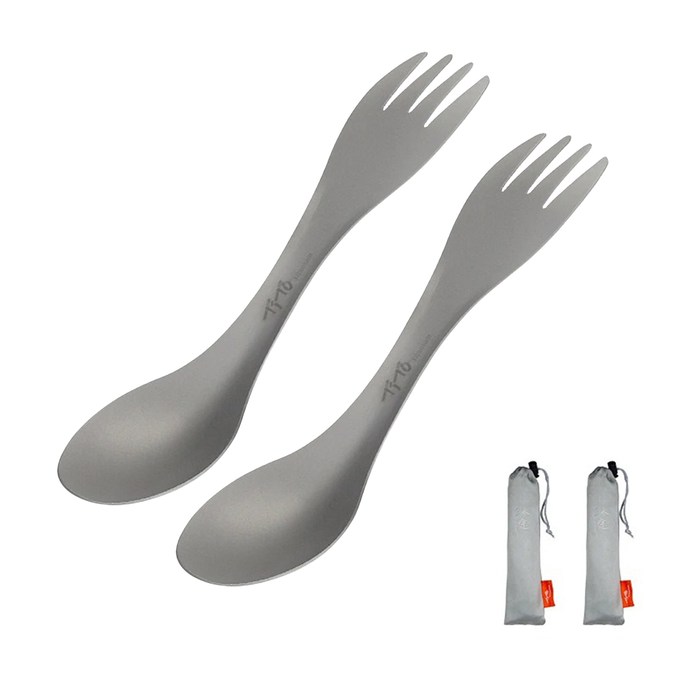 2Pcs 2in1 Titanium Spork Spoon - Edc Carry Knife recension och pris