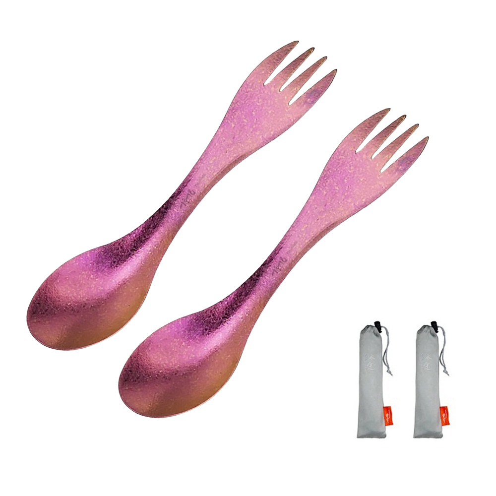2Pcs 2in1 Titanium Spork Spoon - Edc Carry Knife recension och pris