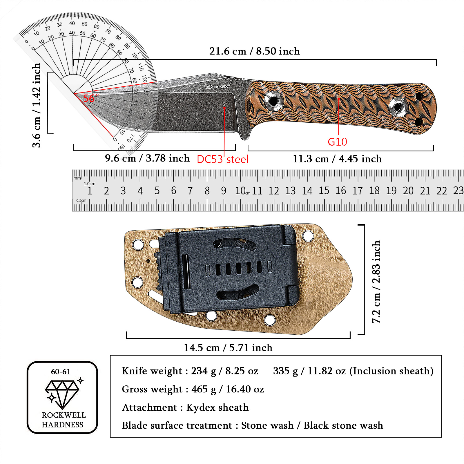 SDOKEDC Portable EDC Carry Cut - Edc Carry Fixed Blade Knife recension och pris